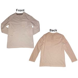 Wonder Nation T-Shirt Boys Size S 6 / 7 White Long Sleeve Pocket Tee